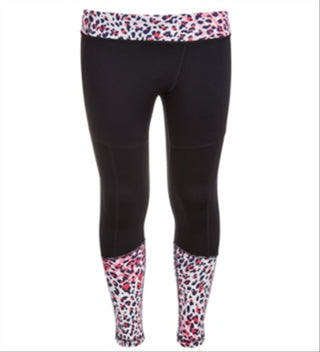 Ideology Big Girl's Colorblocked Animal Print Leggings Black Size -S