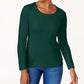 Karen Scott Women's Cotton Scoop Neck Top Blue Size Petite L