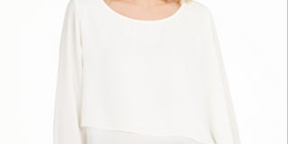 Alexis Women's Asymmetric Overlay Blouse White Size X-Small