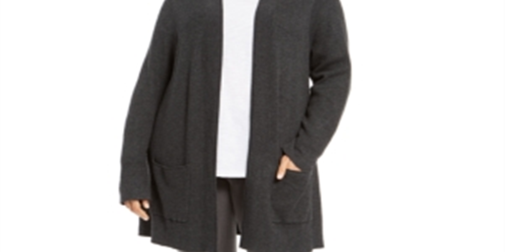 Style & Co Women's Thermal Cardigan Gray Size 2X