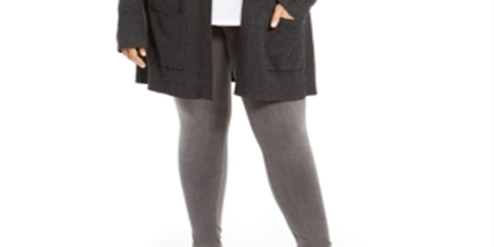 Style & Co Women's Thermal Cardigan Gray Size 2X