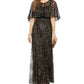 Adrianna Papell Women's Glitter Velvet Gown Black Size 12