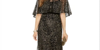 Adrianna Papell Women's Glitter Velvet Gown Black Size 12