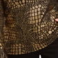 INC International Concepts Women's Croco Print Sweater Gold -Black  Size 0X