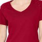 Karen Scott Women's Eyelet Shoulder V Neck Top Red Size Small