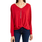 BCX Junior's Twist Front Top Red Size XL
