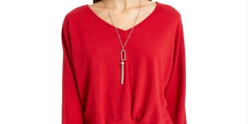 BCX Junior's Twist Front Top Red Size XL