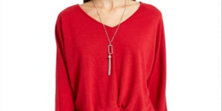 BCX Junior's Twist Front Top Red Size XL