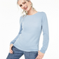 Charter Club Women's Crew Neck Cashmere Sweater Blue Size-Petite L