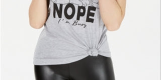 Disney Junior's Dumbo Knot Front Graphic T-Shirt Gray Size L