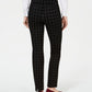 Charter Club Women's Cambridge Windowpane Print Slim Leg Pants Black Size 8