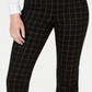 Charter Club Women's Cambridge Windowpane Print Slim Leg Pants Black Size 8