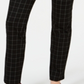Charter Club Women's Cambridge Windowpane Print Slim Leg Pants Black Size 8