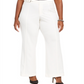 INC Women's Belted Solid Wide Leg Wear to Work Pants White Size 16W