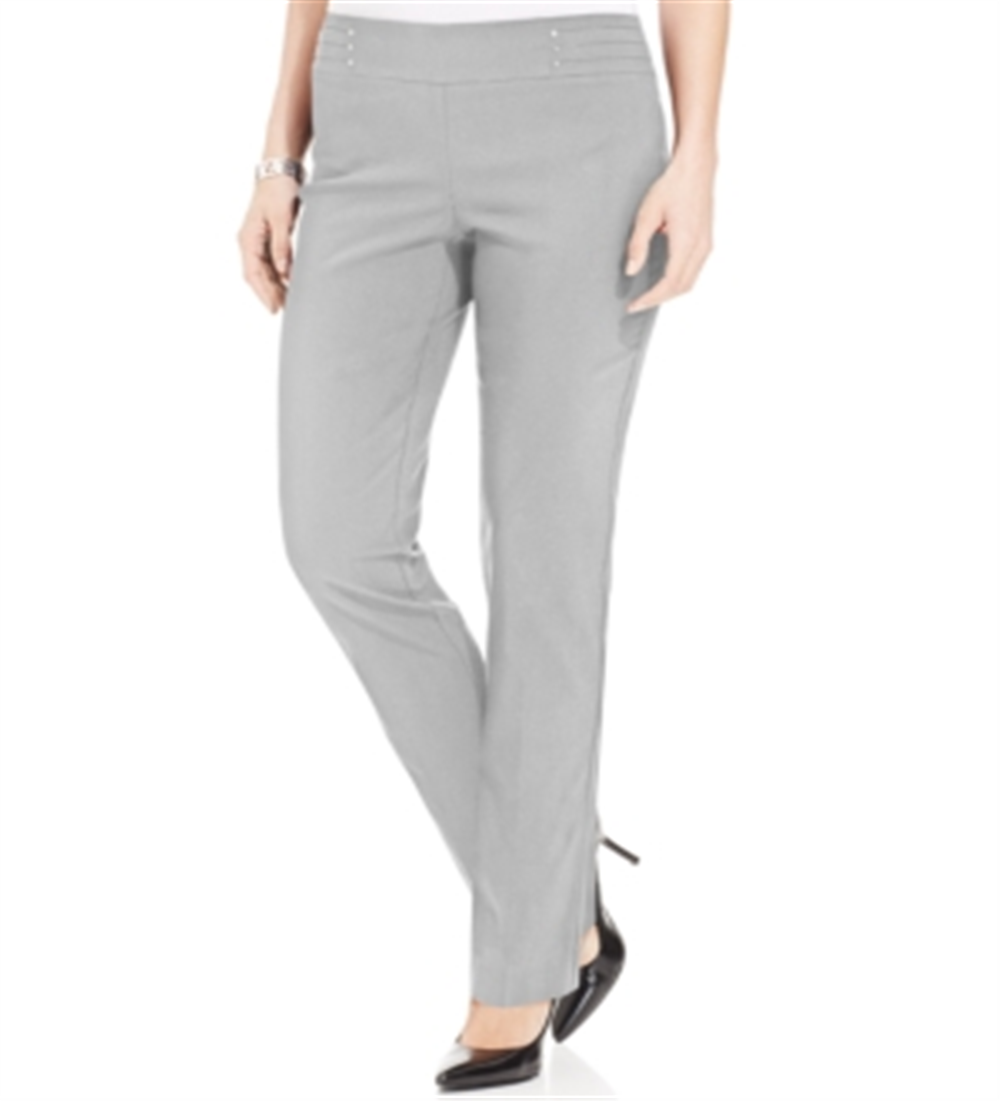 JM Collection Women's Studded Pull on Pants Short Gray Size Petite S