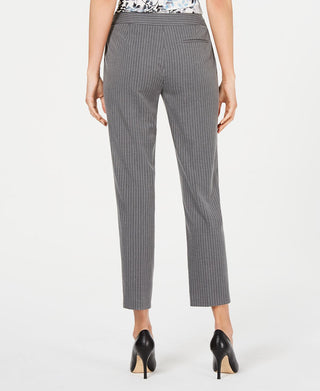 Calvin Klein Women's Pinstripe Straight Leg Pants Gray Size 4