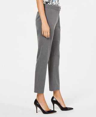 Calvin Klein Women's Pinstripe Straight Leg Pants Gray Size 4