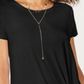Style & Co Women's Knot Hem T-Shirt Black Size Medium