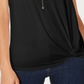Style & Co Women's Knot Hem T-Shirt Black Size Medium