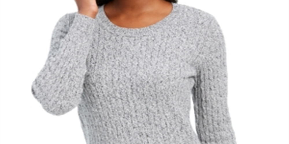 Karen Scott Women's Cotton Marled Knit Sweater White Size X-Small