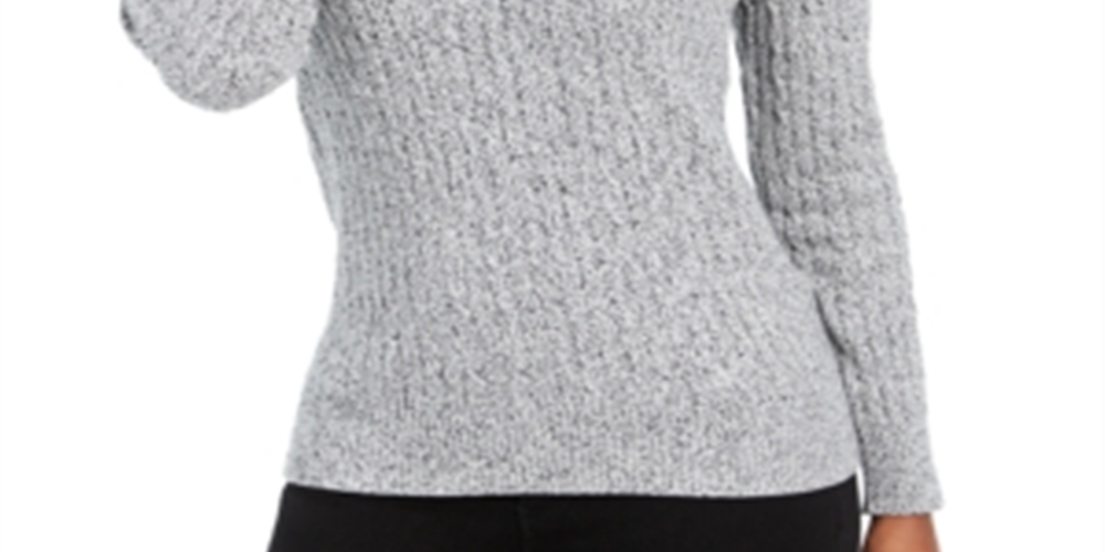 Karen Scott Women's Cotton Marled Knit Sweater White Size X-Small