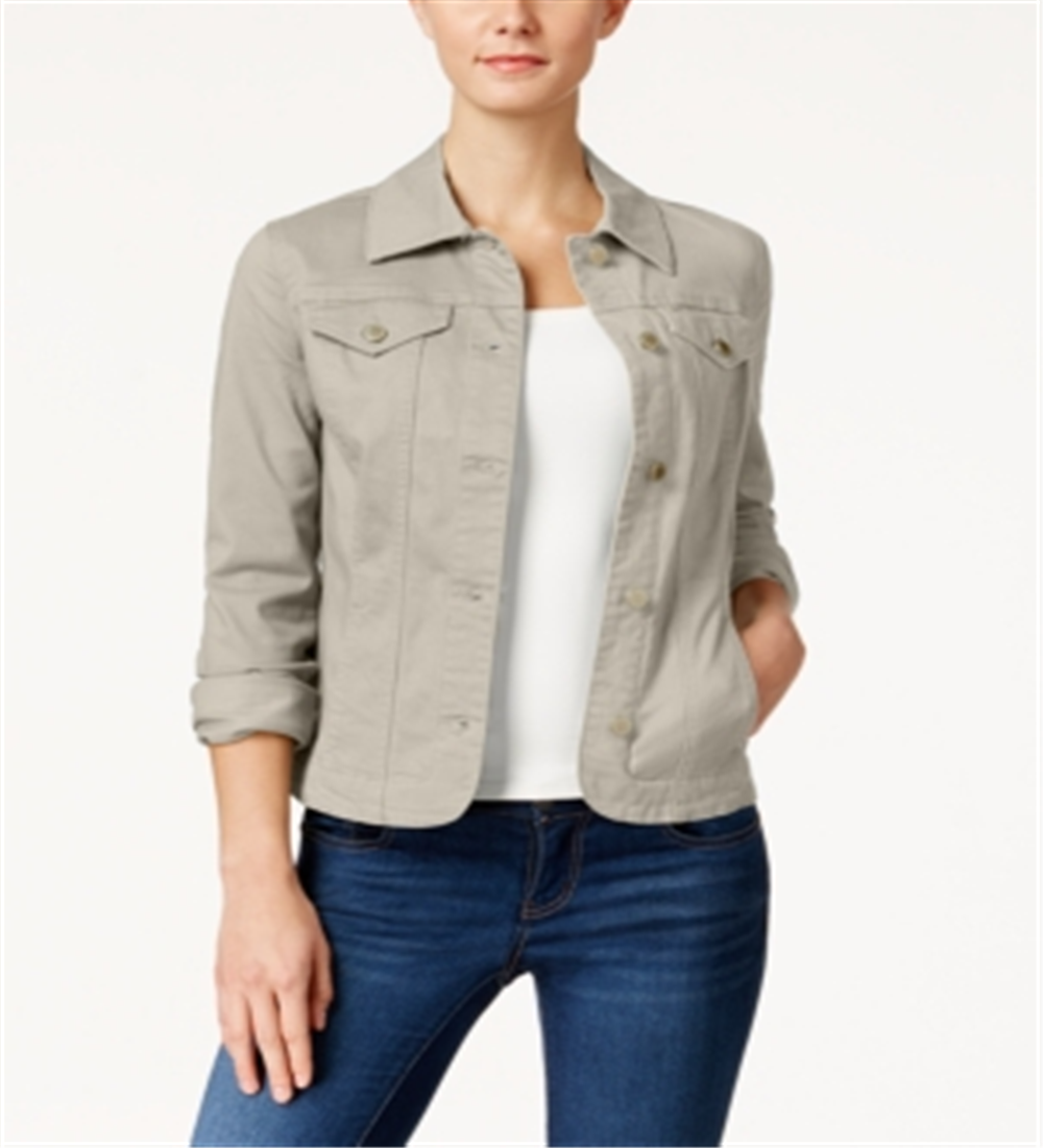 Charter Club Women's Denim Jacket Brown Size Large