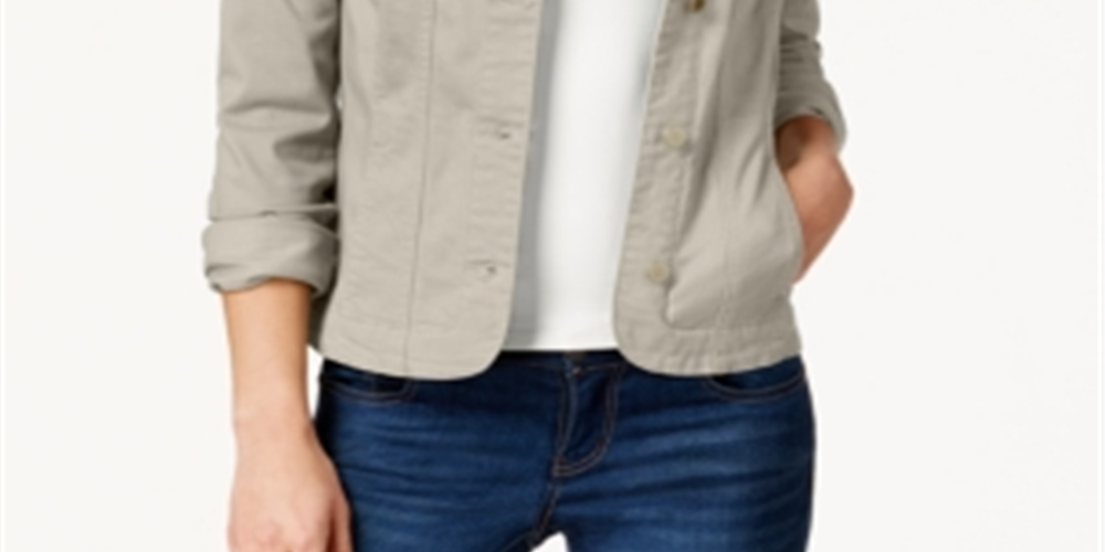 Charter Club Women's Denim Jacket Brown Size Large