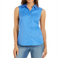 Charter Club Women's Button Front Top Blue Size 10