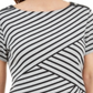 Karen Scott Women's Asymmetrical Striped Top Black Size XX-Large