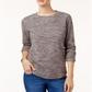 Karen Scott Women's Fleece Space Dye Crewneck Sweater Gray Size Small