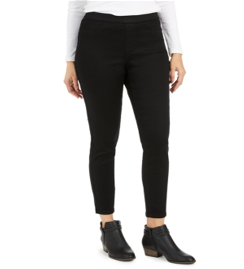 Style & Co Women's Fleece Lined Skinny Jeggings Black Size Petite X-Large