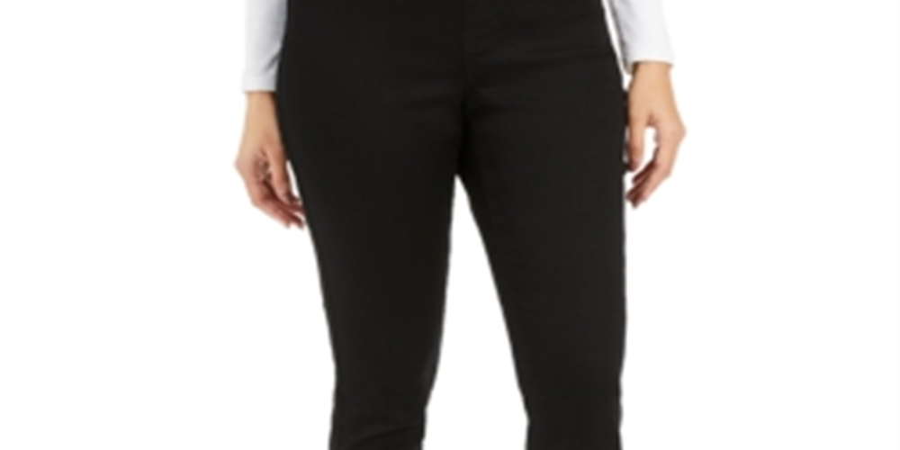 Style & Co Women's Fleece Lined Skinny Jeggings Black Size Petite X-Large