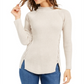 Style & Co Petite Mock-Neck Lace-up Sweater Brown Size PXL