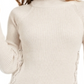 Style & Co Petite Mock-Neck Lace-up Sweater Brown Size PXL