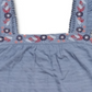 Style & Co Women's Plus Pointelle Linear Jacquard Embroidered Strap Top Blue Size 3X