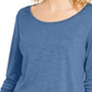Style & Co Women's Chiffon Hem Top Blue Size X-Small