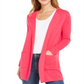 Charter Club Women's Milano Cotton Open Front Sweater Pink Size Medium