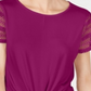 INC International Concepts Women's Plus Tie Front Lace Sleeve Blouse Purple Size 4XL