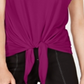 INC International Concepts Women's Plus Tie Front Lace Sleeve Blouse Purple Size 4XL