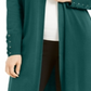 JM Collection Women's Lace up Sleeve Cardigan Green Size XX-Large