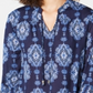 Style & Co Women's Printed Bell-Sleeve Tunic Blue Size Petite S