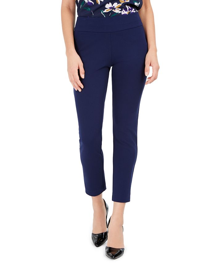 Nine West Women's Pull on Straight Leg Pants Blue Size -S