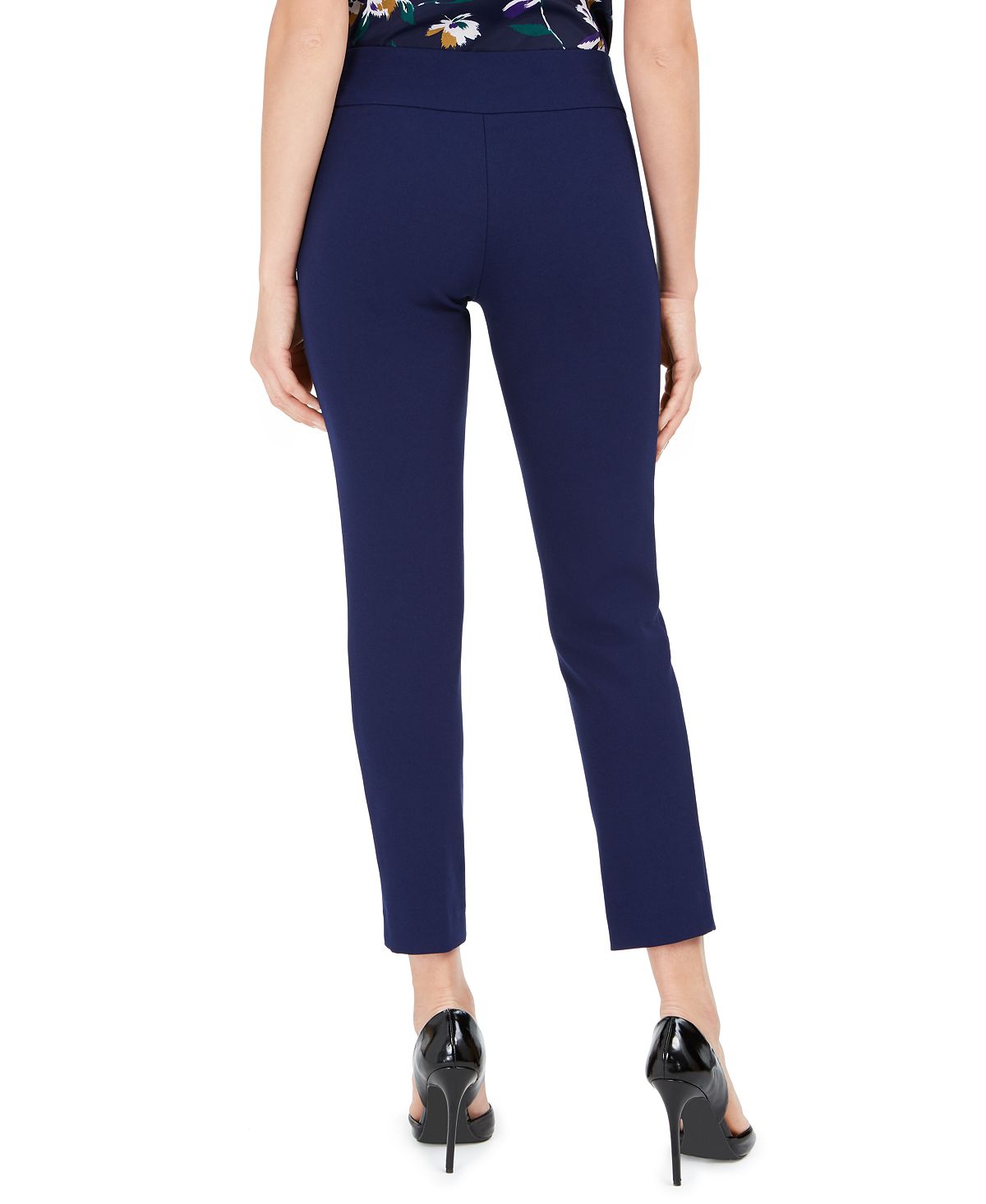 Nine West Women's Pull on Straight Leg Pants Blue Size -S