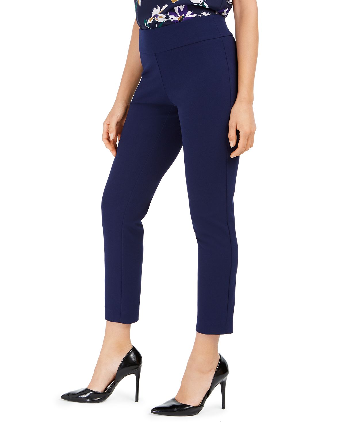 Nine West Women's Pull on Straight Leg Pants Blue Size -S