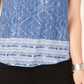 Style & Co Women's Cotton Printed T-Shirt Blue Size Petite X-Large