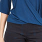 Alfani Women's Twisted Elbow Sleeve Top Blue  Size Petite Small