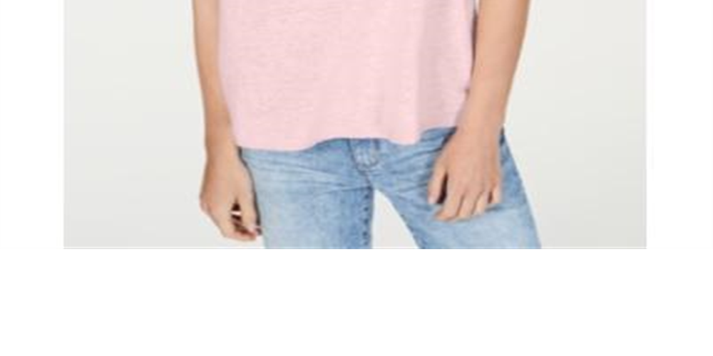 INC International Concepts Women's Lace Linen Blend Cold Shoulder Top Pink Size X-Small