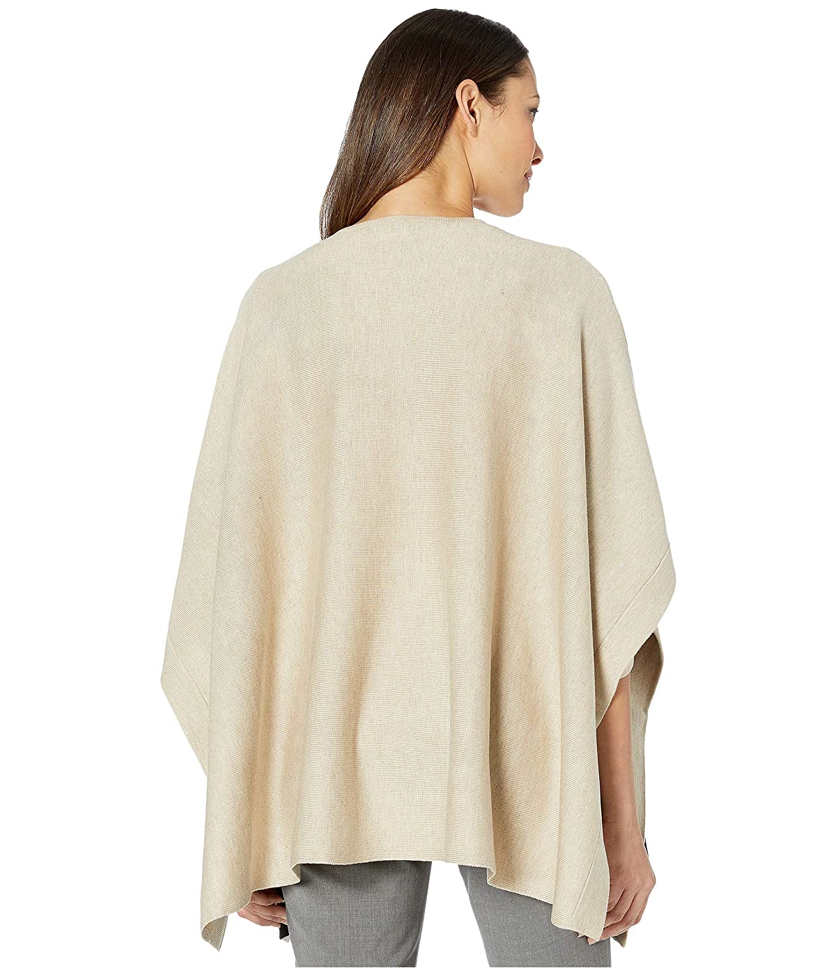 Calvin Klein Women s Poncho Color Block Heather Brown One Size