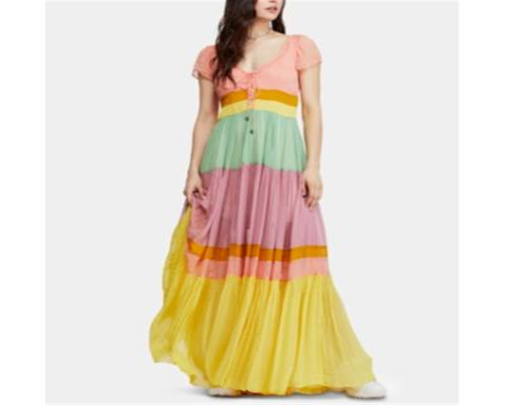 Free People Women's Hocus Pocus Maxi Dress Pink Size Large
