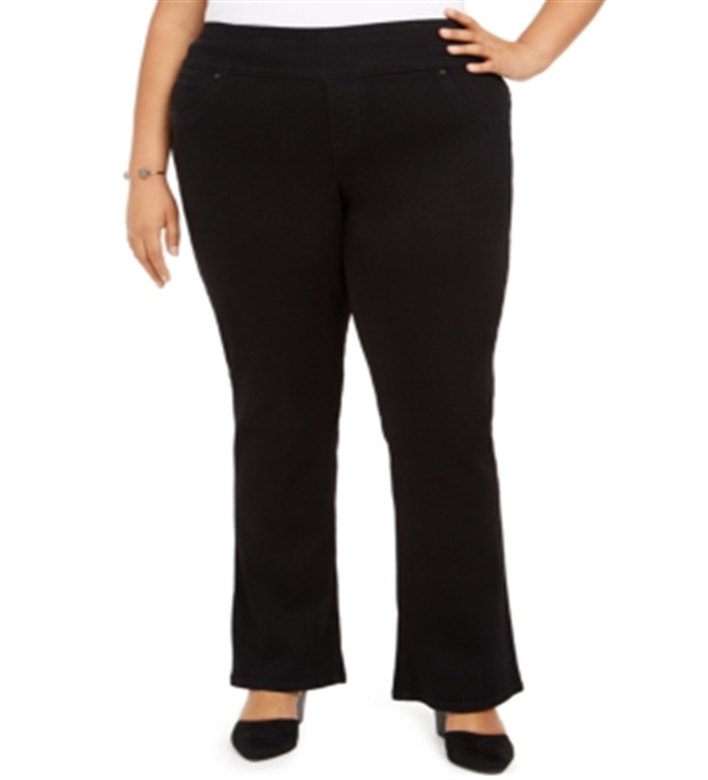 Style & Co Women's Plus Ella Pull on Bootcut Jeans Black Size 14W
